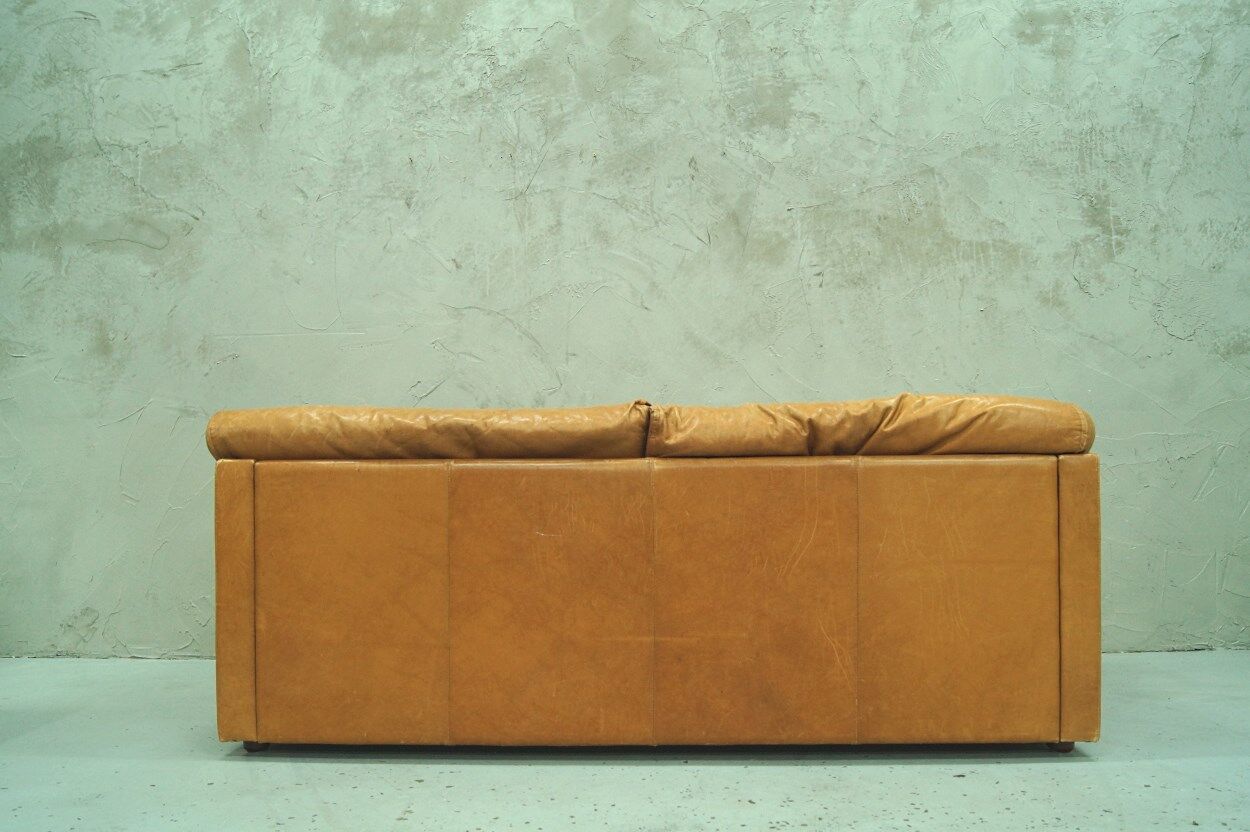 Swedish aniline leather sofa from IRE AB Skillingaryd Mobel, 1970s
