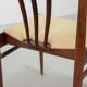 Rosewood Spindle Back Scandinavian Dining Chairs with Offwhite Upholstery