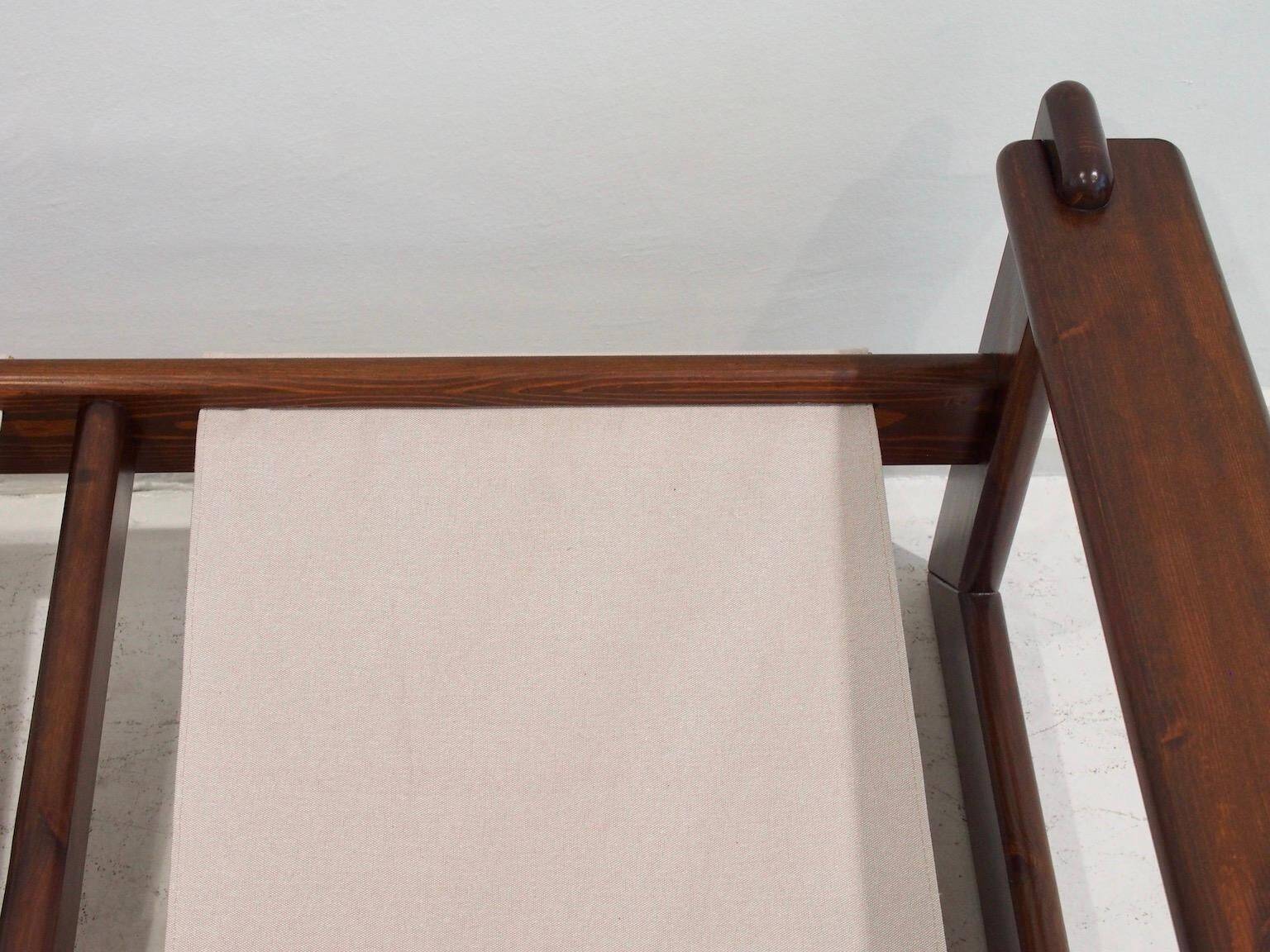 Brazilian walnut sofa and mid-century fabric