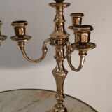 Pair of candelabras, brass candle holders