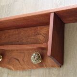 Mahogany wood shelf coat rack