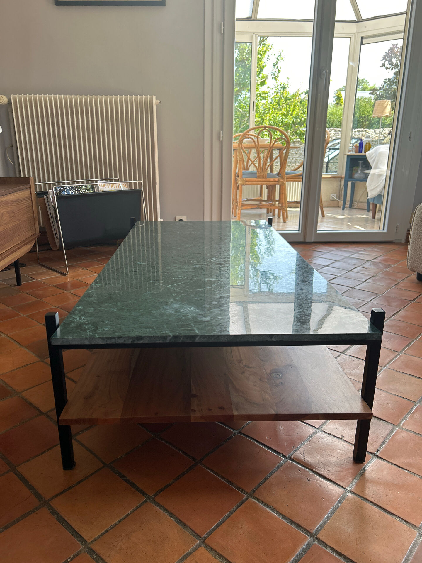 Tikamoon coffee table marble and wood