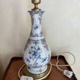 Porcelain and brass lamp base H 41cm