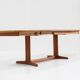Table à manger ovale extensible vintage danoise en teck massif des années 1960