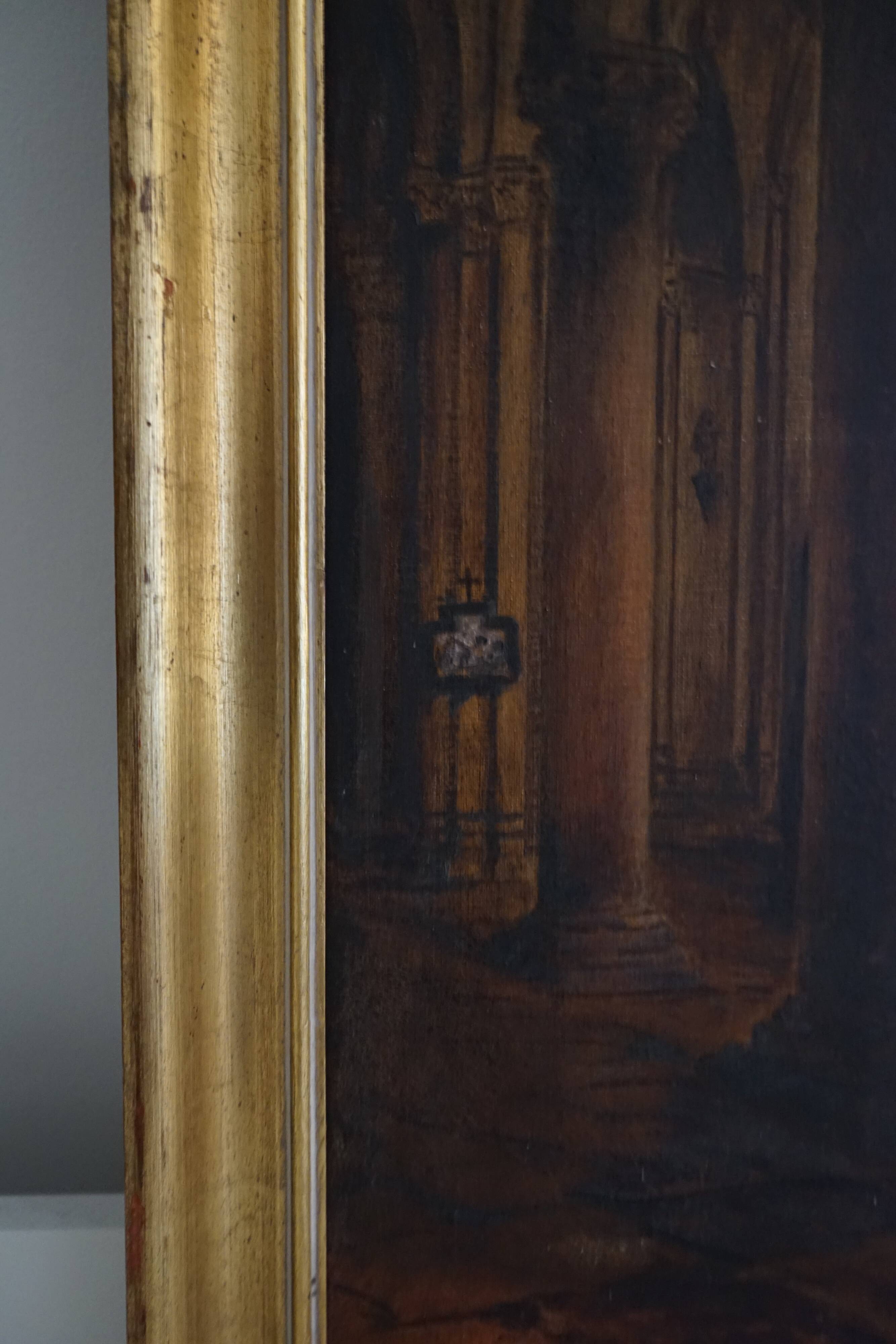 French school painting of the 20th century "Cathedral Apse"