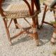 Pair of art deco garden chairs in patinated woven wicker