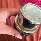 Vintage table set: lighter + marine-themed pots – retro style