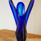 Murano style cobalt blue blown glass vase