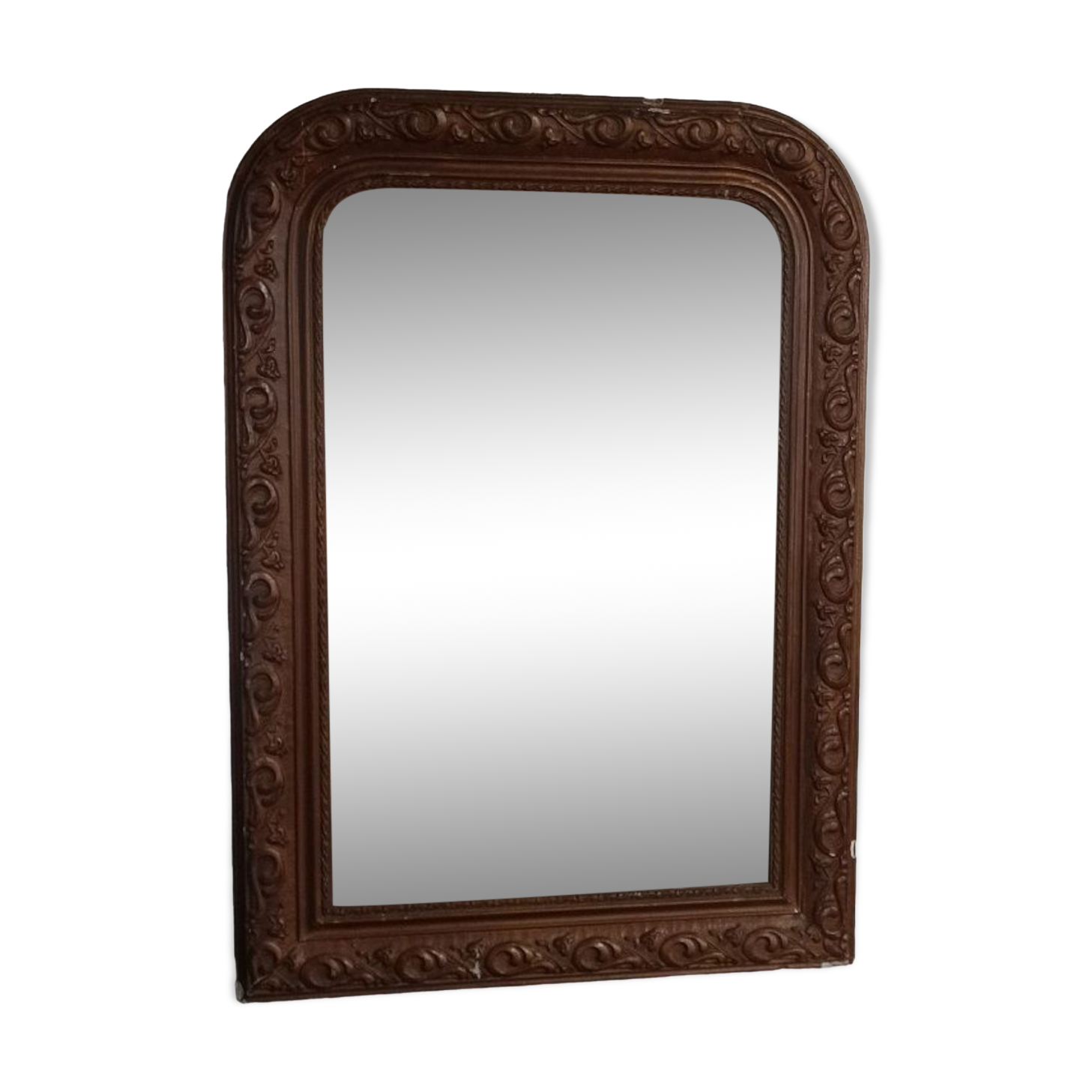 Wooden frame mirror patinated gold plaster dpc 0923079