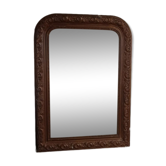 Wooden frame mirror patinated gold plaster dpc 0923079