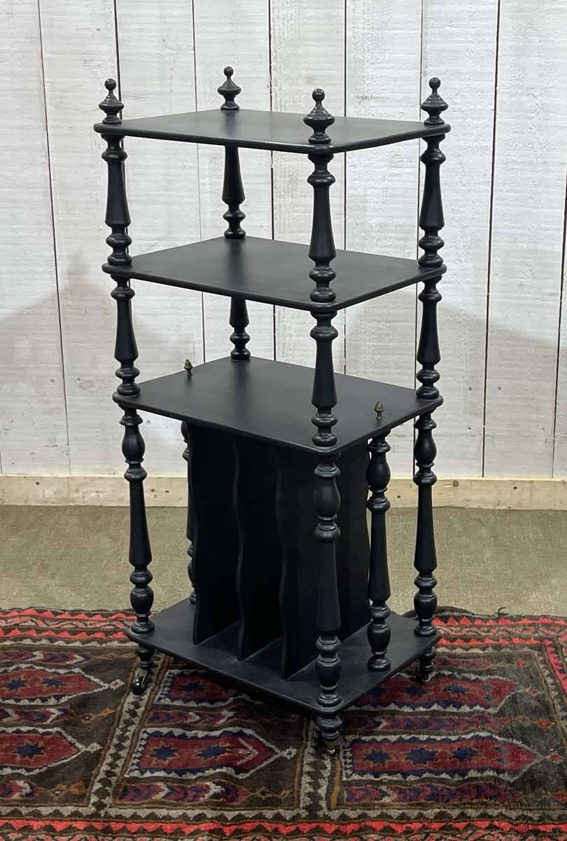 Blackened wooden music stand from the late 19th century