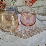 Set of 6 harlequin cognac glasses