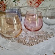 Lot de 6 verres à cognac arlequins