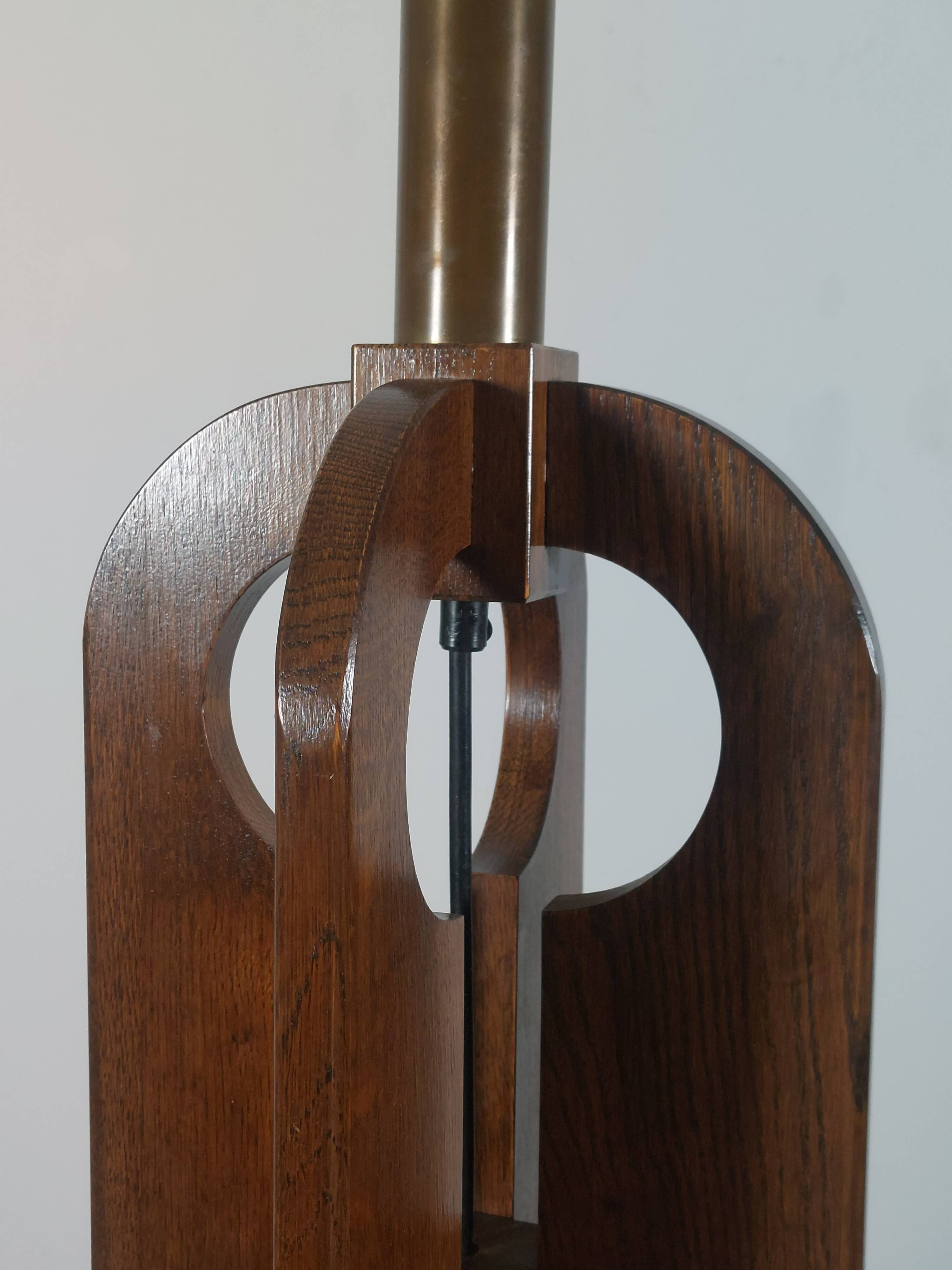Very rare vintage pair of wooden table lamps by Temde