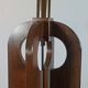 Very rare vintage pair of wooden table lamps by Temde