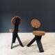 Mediterranean Tripod Side Chairs by Audoux Minet, France, 1950s, Set of 2