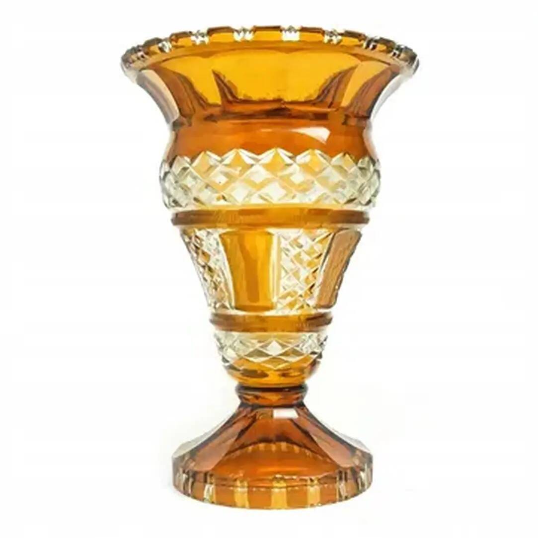 Vase, honey crystal, Poland, 1950s
