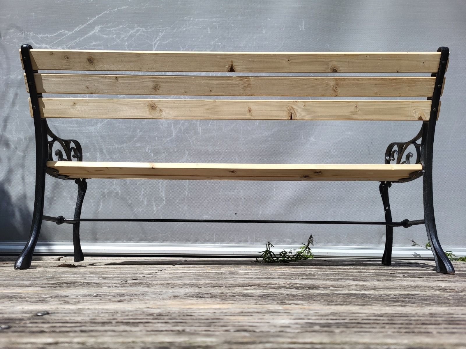 Old "Jardins de Paris" bench in Art Nouveau style (restored)