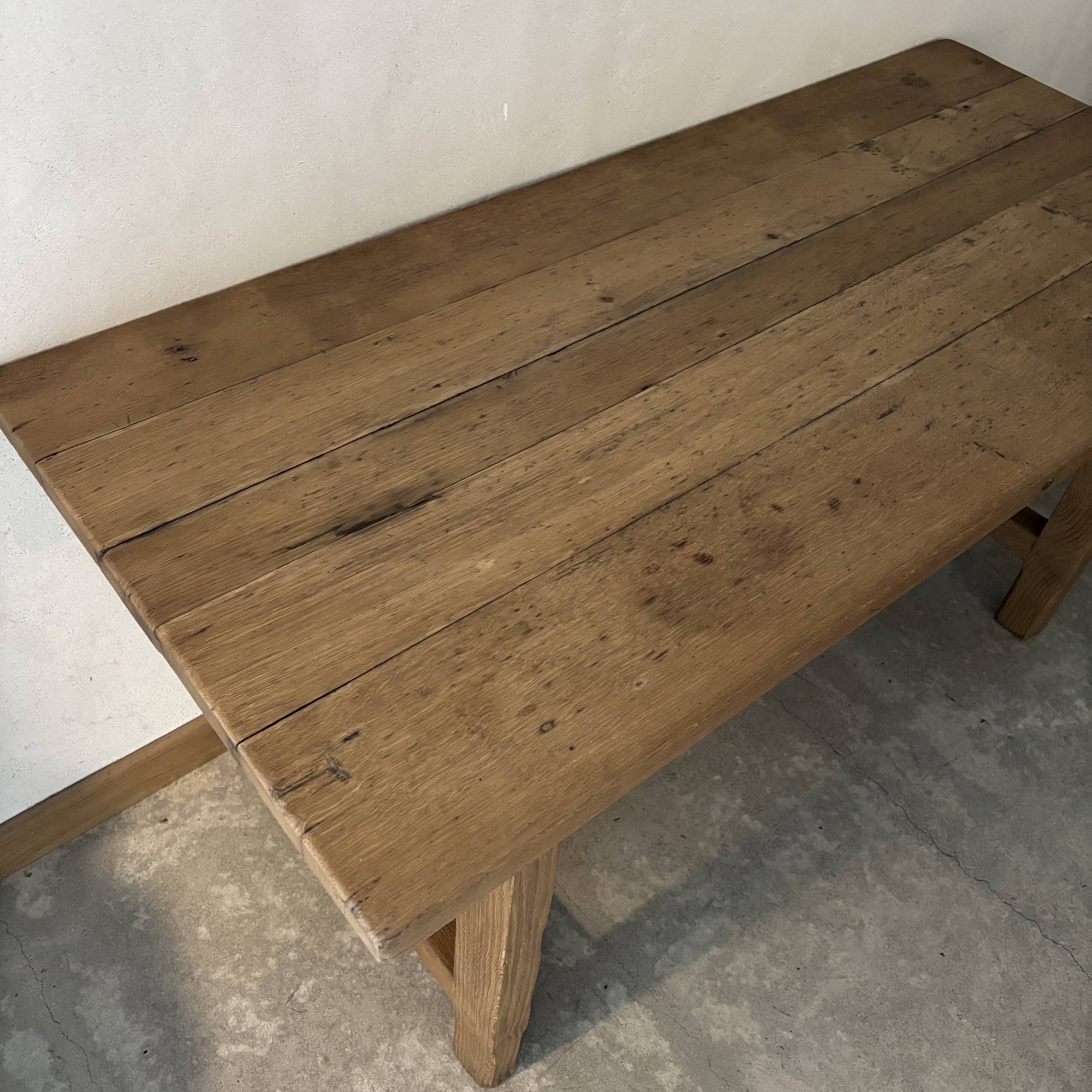Rustic oak farmhouse table
