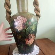 Double-handled vase with roses by Georges Weissenburger, École de Nancy.