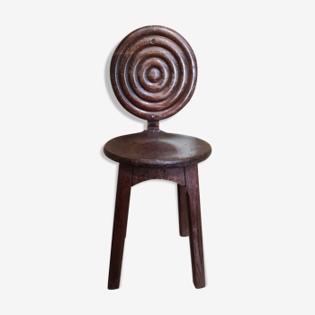 Rustic backsplash wood stool