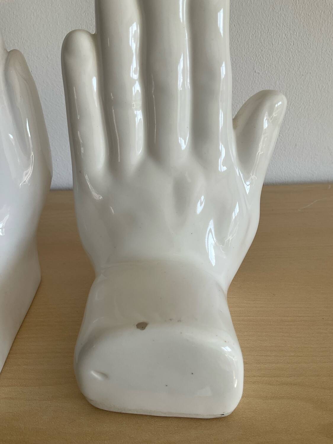 Pair of Vintage Ceramic Hands Bookends