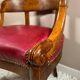 Fauteuil de bureau 19ème style Restauration bois et cuir
