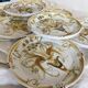 Hand-painted dessert plates Keraluc Quimper Brittany