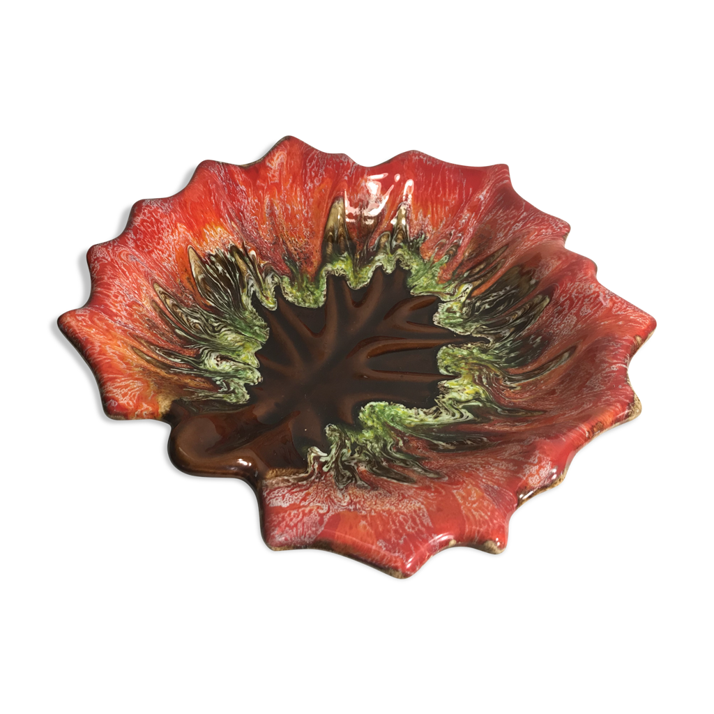 Plats et assiettes,Assiette en céramique,feuille de bananier verte
