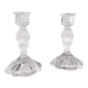 Pair of molded glass candle holders