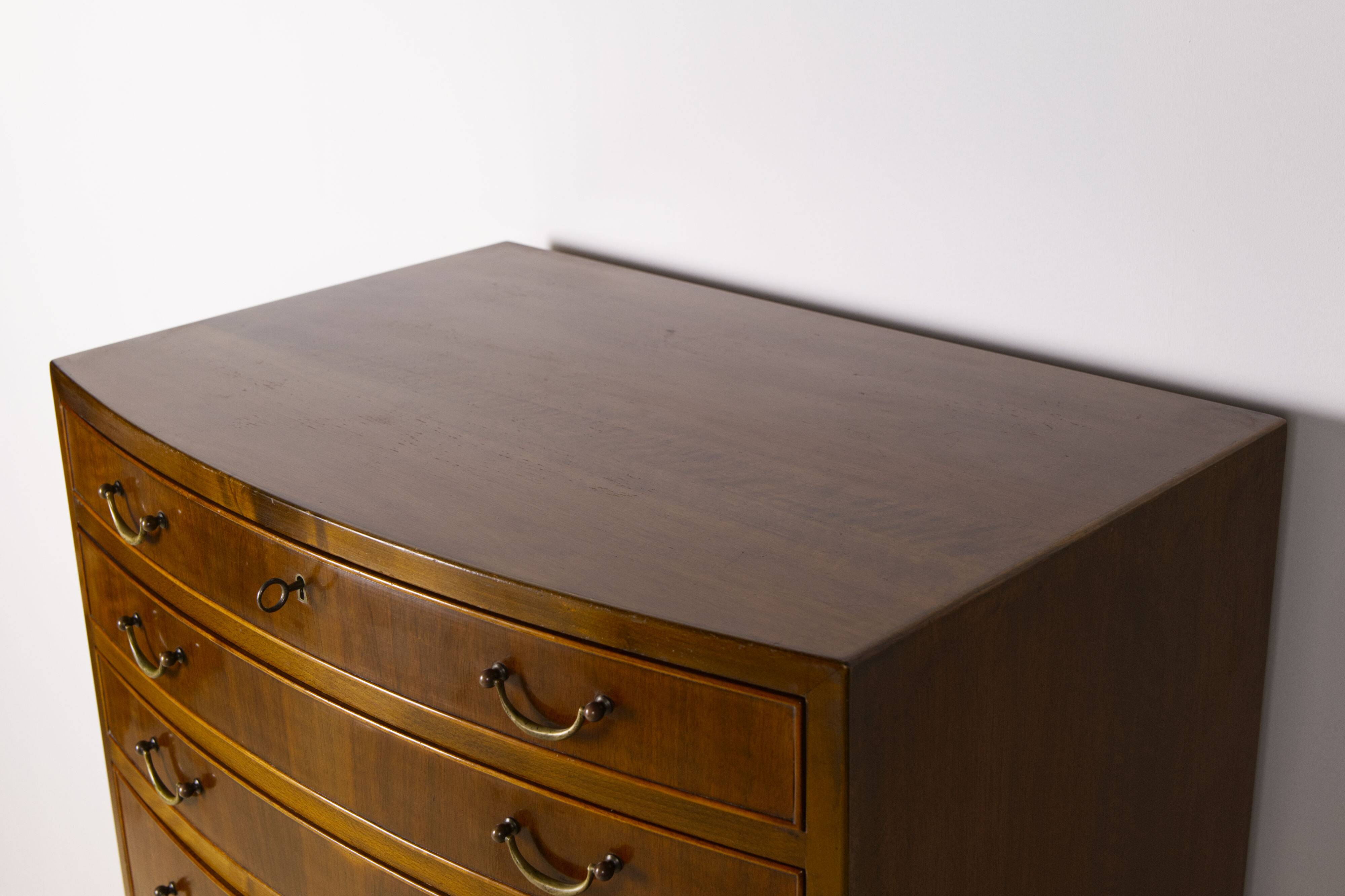 Large Nutwood Chest of Drawers by Ole Wanscher, 1940's