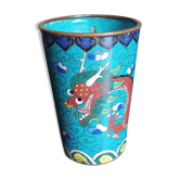 Verre bronze en émaux cloisonnés