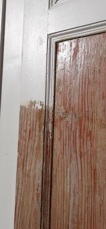 Pair of 19th-century cupboard doors and frame, woodwork