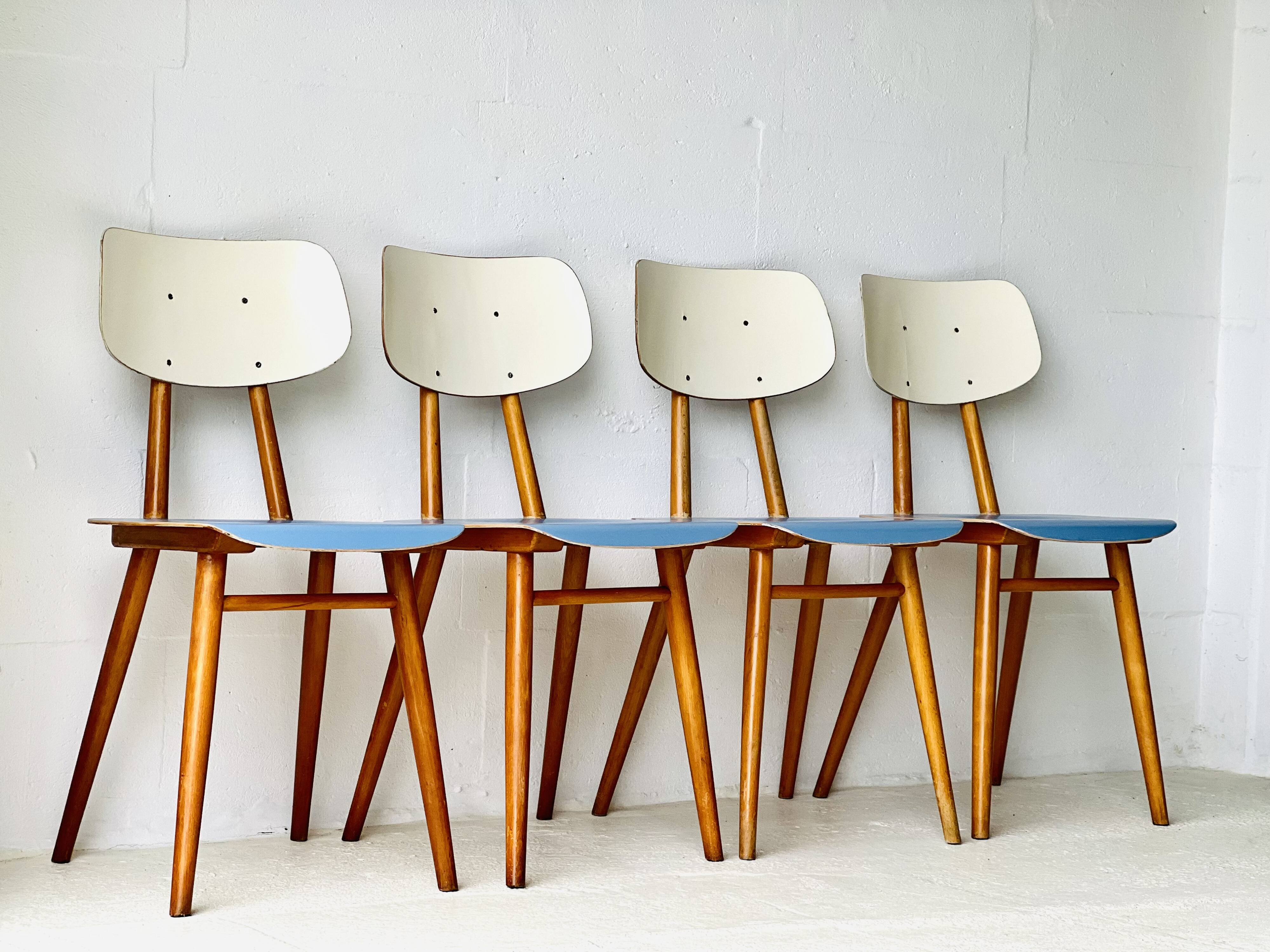 Chaises de salle à manger vintage de Ton, 1960'