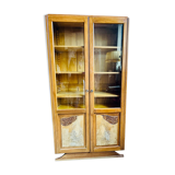 Small cabinet – Art Deco style bookcase in light wood with beveled glass.