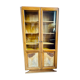 Small cabinet – Art Deco style bookcase in light wood with beveled glass.
