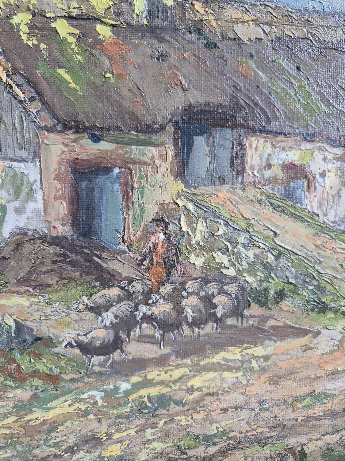 Huile sur toile, Ferme auvergnate