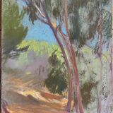 Paintings set of 4 drawings by Ed. Pannetier (1884-1965) Provence Côte d'Azur