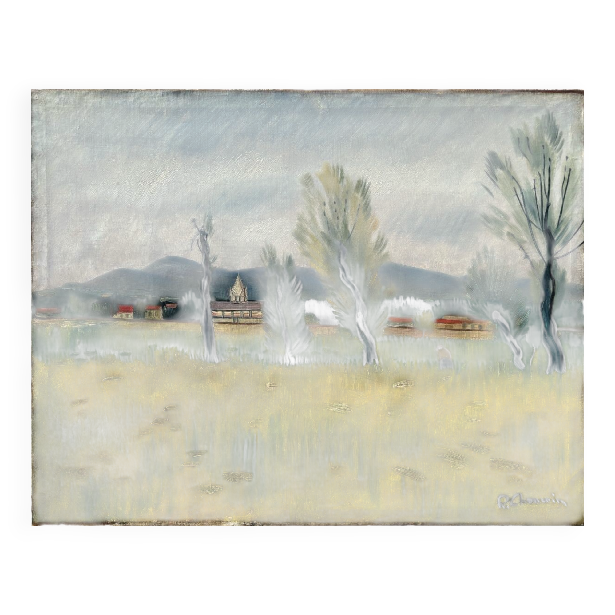 Landscape painting by rené chancrin (1911-1981)