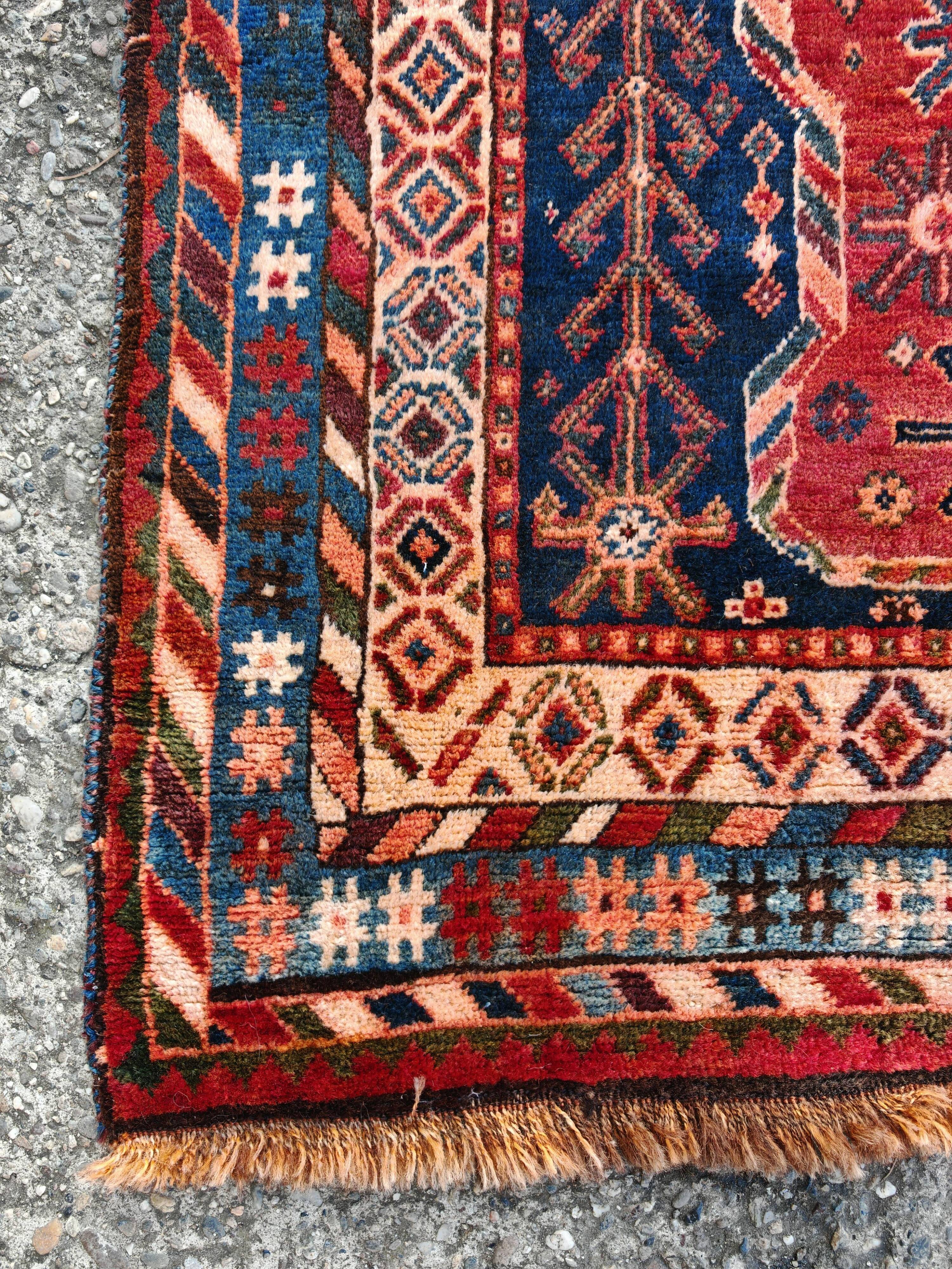 Vintage Persian Luri rug wool from the 1950s