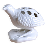 Antique zoomorphic earthenware bird flower picker