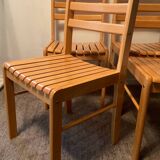 Set of 4 solid beech chairs