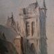 Huile sur toile, tableau Cathédrale d'Amiens