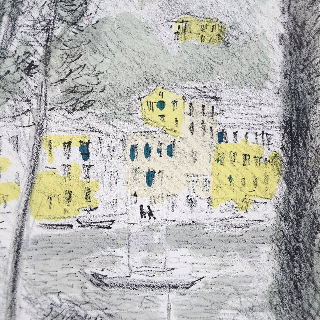 Michele Cascella, Portofino, 1960s, lithograph