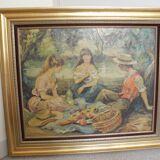 old painting reproduction Marcel Dyf vintage deco repro painting 1960