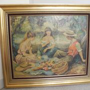 old painting reproduction Marcel Dyf vintage deco repro painting 1960
