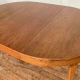 Scandinavian vintage round table diametre 115 with 1 extension year 1960