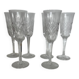 6 crystal champagne flutes