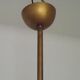 French Mid Century 3 Light Gold Metal Chandelier Textured Glass Shades