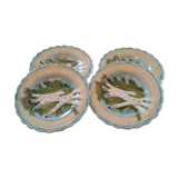 4 assiettes asperges barbotine